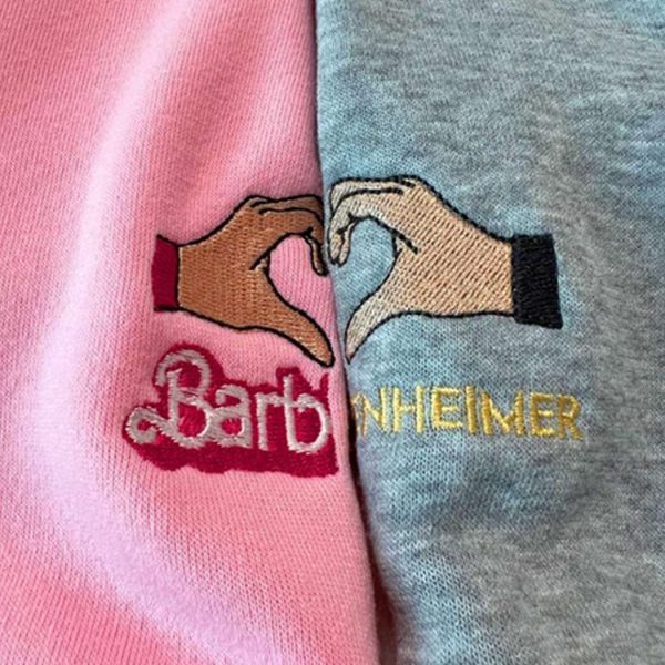 BarbieHeimer Couple Embroidery Sweatshirt