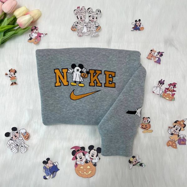 Nike Mickey Couple Embroidered Halloween Sweatshirt