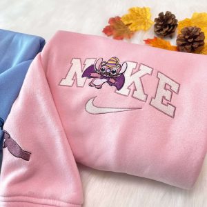 Stitch and Angel Embroidered Sweatshirt