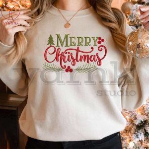 Merry Christmas Embroidered Sweatshirt