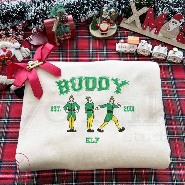 Elf Buddy Est 2001 Embroidered Sweatshirt