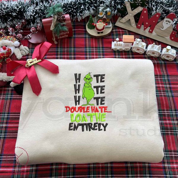 Grinch Double Hate Embroidered Sweatshirt