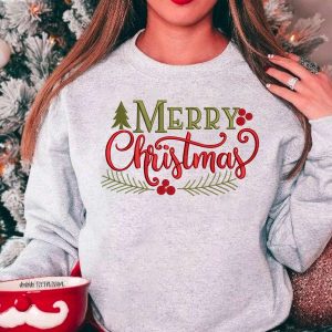 Merry Christmas Embroidered Sweatshirt