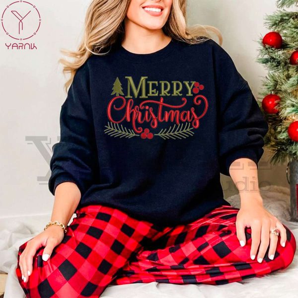 Merry Christmas Embroidered Sweatshirt