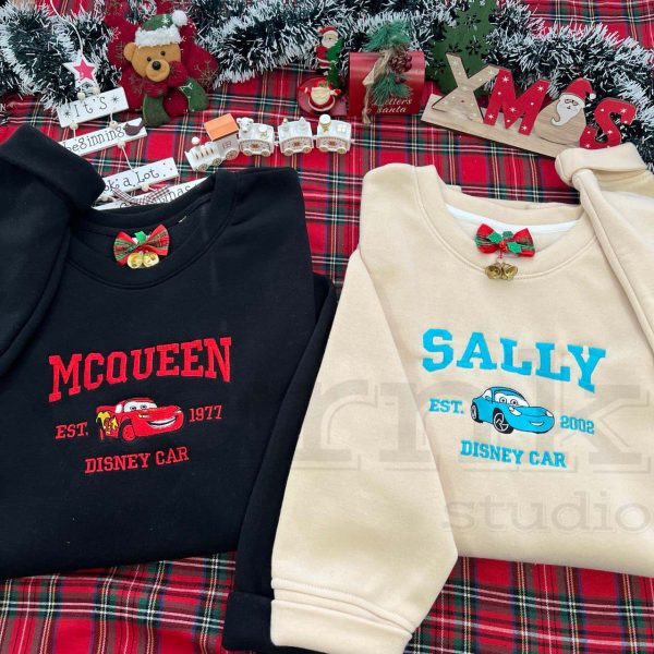 Retro McQueen & Sally Christmas Embroidered Sweatshirt