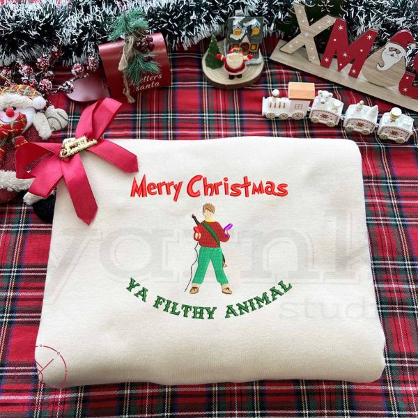 Home Alone Merry Christmas Embroidered Sweatshirt