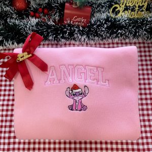 Stitch and Angel Xmas Embroidered Sweatshirt