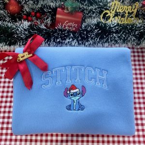 Stitch and Angel Xmas Embroidered Sweatshirt