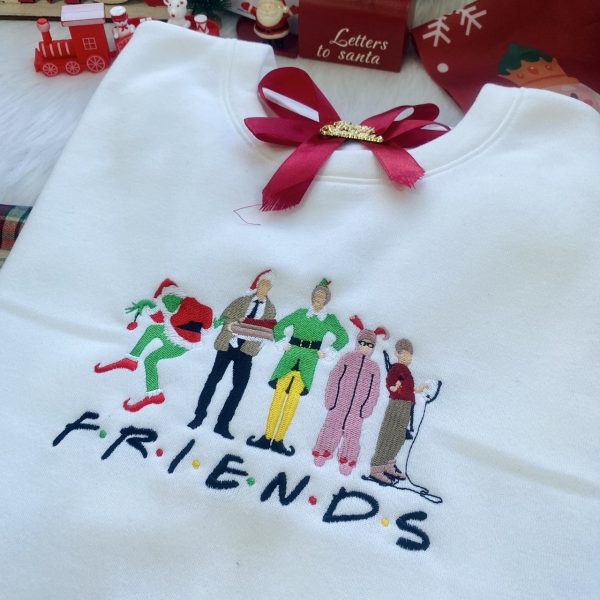 Friends Christmas Movies Embroidered Sweatshirt