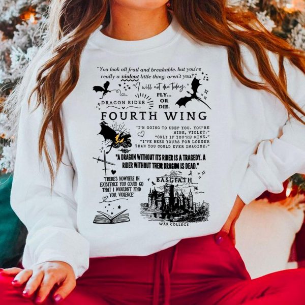 Fourth Wing Quotes Sweatshirt Hoodie Tshirt