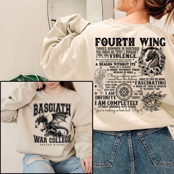 Fourth Wing Basgiath Dragon Sweatshirt 2 Sides