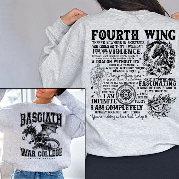 Fourth Wing Basgiath Dragon Sweatshirt 2 Sides