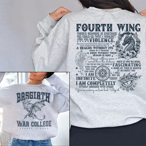 Dragon Basgiath 2 Sides Sweatshirt Hoodie Tshirt