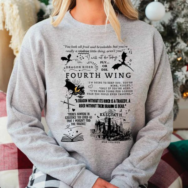 Fourth Wing Quotes Sweatshirt Hoodie Tshirt