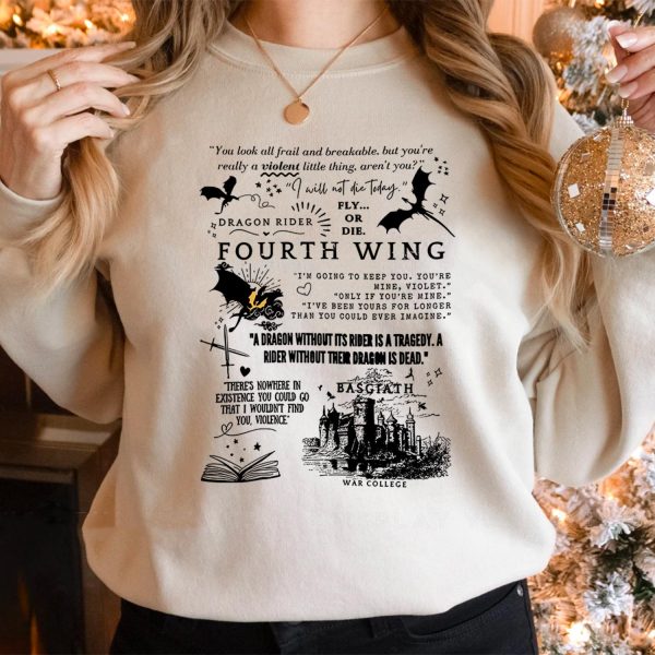 Fourth Wing Quotes Sweatshirt Hoodie Tshirt