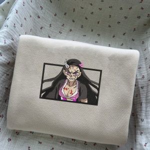 DS Nezuko Anime Character Embroidery Crewneck Tshirt Hoodie