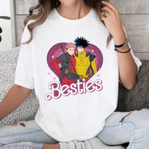 Jujutsu Kaisen Megumi and Yuji Cosplay Deadpool and Wolverine Shirt