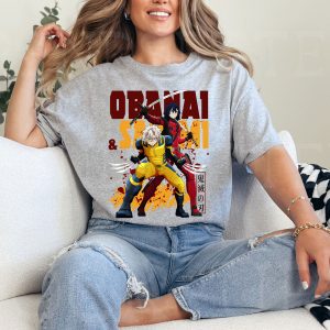 Obanai and Sanemi Cosplay Deadpool and Wolverine Demon Slayer Shirt