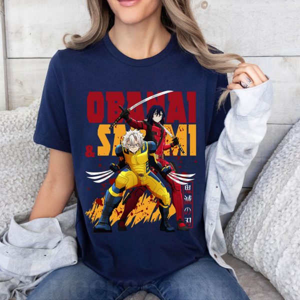 Obanai And Sanemi Cosplay Deadpool Wolverine Demon Slayer Shirt