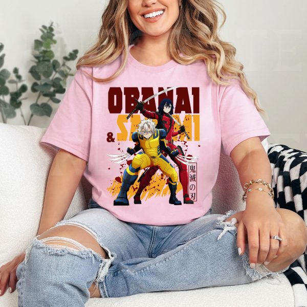 Obanai And Sanemi Cosplay Deadpool Wolverine Demon Slayer Shirt