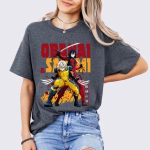 Obanai and Sanemi Cosplay Deadpool and Wolverine Demon Slayer Shirt