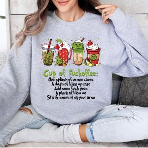 Cup of Fuckoffee Grinch Sweatshirt, Grinchmas Sweatshirt